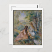 『草地の中』ルノアール絵を描のはがき ポストカード (正面/裏面)