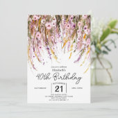 草地カスタム野草花40歳の誕生日 招待状 (スタンド正面)