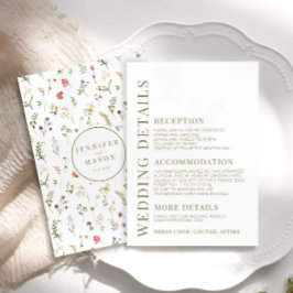 草地カラフル結婚詳細カード エンクロージャーカード