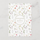 草地カラフル結婚詳細カード エンクロージャーカード (裏面)