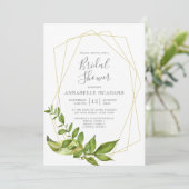 草地植葉物幾何ブライダルシャワー 招待状 (スタンド正面)
