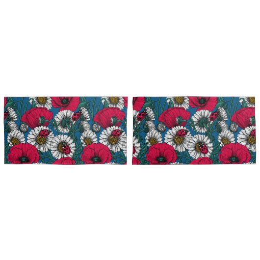 草地 枕カバー (正面-セット)