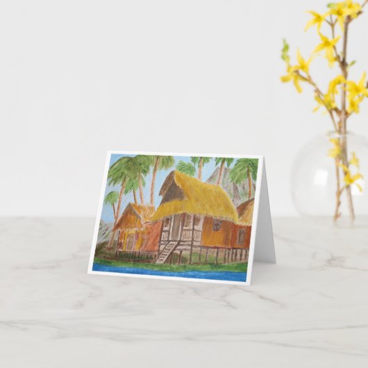 草小屋 カード (黄色い花)