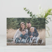 草書きの冬の白いフル写真 シーズンカード (スタンド正面)