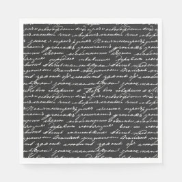 草書き手書きストーリー白黒 スタンダードランチョンナプキン