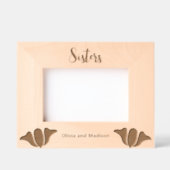 草書の姉妹の花で名前を追加 レーザー彫刻フレーム (正面)