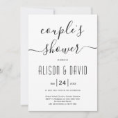 草書の書のカップル結婚のシャワーを散策 招待状 (正面)