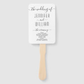 草書の結婚式プログラム ハンドファン (正面)