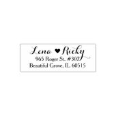 草書ハートモノグラム差出人住所 セルフインキングスタンプ (デザイン)