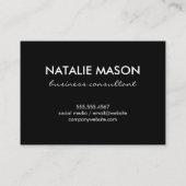 草書モノグラム |非対称（黒） 名刺 (裏面)