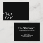 草書モノグラム |非対称（黒） 名刺 (正面/裏面)