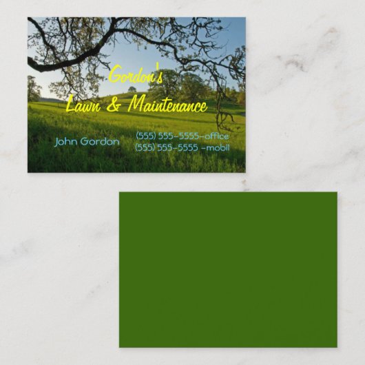草木の芝生のサービスか墓地 名刺 (正面/裏面)