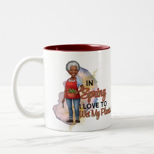 草木を湿らした ツートーンマグカップ (左)