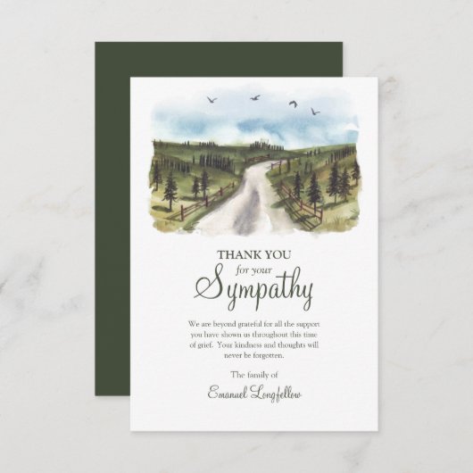 草木ロード悔やみや弔慰サンキューカード サンキューカード (正面/裏面)