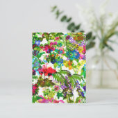 草木夏花植物園水彩 シーズンポストカード (スタンド正面)