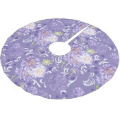 草木花の水彩模様 ブラッシュドポリエステルツリースカート (アングル)