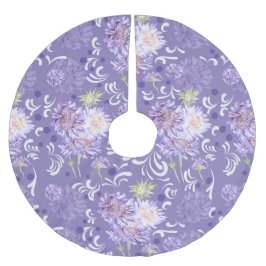 草木花の水彩模様 ブラッシュドポリエステルツリースカート