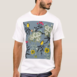 草木花ローワンシームレス背景 Tシャツ
