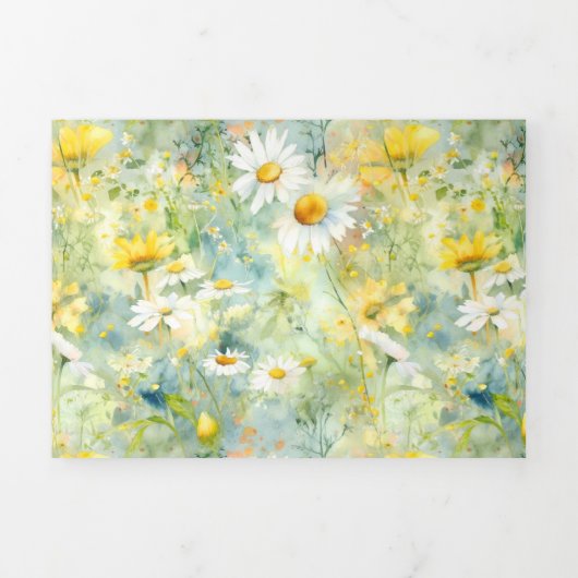 草木野草夏ボホ結婚の写真 三つ折り招待状 (カバー)