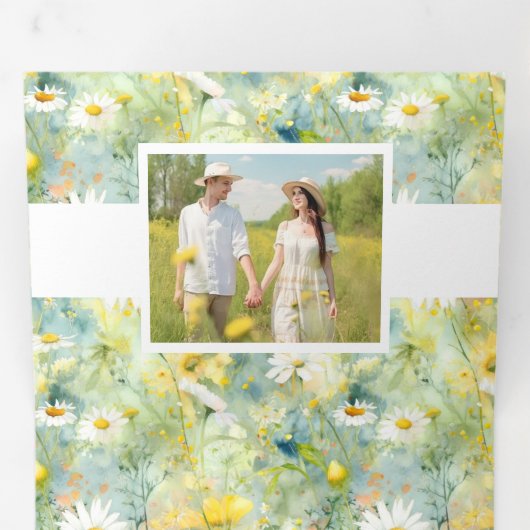 草木野草夏ボホ結婚の写真 三つ折り招待状 (内部最初)