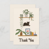 草木、猫、本 – 猫の美意識 サンキューカード (正面/裏面)