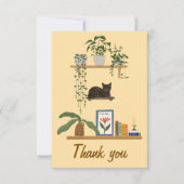 草木、猫、本 – 猫の美意識 サンキューカード (正面)