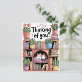 草木、猫、本 – 猫の美意識 ポストカード (スタンド正面)