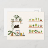 草木、猫、本 – 猫の美意識 ポストカード (正面/裏面)