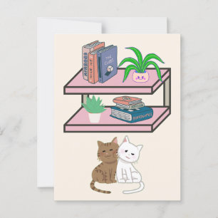 草木、猫、本 – 猫の美意識 ポストカード