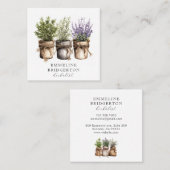 草本植物の水彩 スクエア名刺 (正面/裏面)