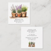 草本植物の水彩 スクエア名刺 (正面/裏面)