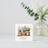 草本植物の水彩 スクエア名刺 (スタンド正面)