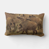 草深い風景の中の4つの猪(Rosa Bonheur) ランバークッション (裏面)