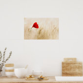 草独身の畑の赤いポピー ポスター (キッチン)