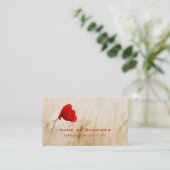 草独身の畑の赤いポピー 名刺 (スタンド正面)