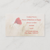 草独身の畑の赤いポピー 名刺 (裏面)