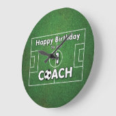草球付きサッカーコーチ誕生日 ラージ壁時計 (傾斜)