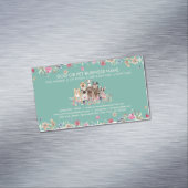 . .草素朴の緑の植物性ペットたちのかわいい犬 マグネット名刺 (インサイチュ)