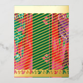 草絵を描畑の蛙 箔シーズンポストカード (正面)