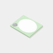 草緑の背景にスピーチバブル付きの灰色の象 ポストイット (アングル)