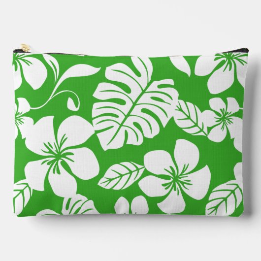 草緑色のピンクのビキニ模様 アクセサリーポーチ (正面)