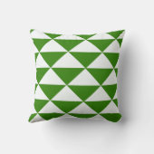 草色および白の三角形 クッション (裏面)