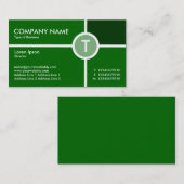 草色のモノグラムの円の交差の色合い 名刺 (正面/裏面)