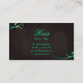 草色黄色がかったカードサロンのスパの名刺 名刺 (裏面)