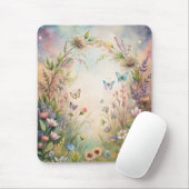 草花と蝶 マウスパッド (マウス)