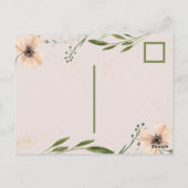 草花のようにすくすく成長、女の子の1歳の誕生日 ポストカード (裏面)