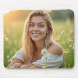 草花の中の晴れ渡ったヘレナの陽気な人 マウスパッド