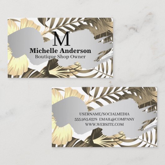 草花の背景 名刺 (正面/裏面)