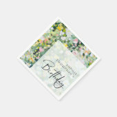 草花エレガント誕生日 スタンダードカクテルナプキン (角)