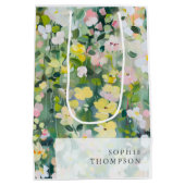 草花エレガント誕生日 ミディアムペーパーバッグ (裏面)